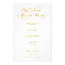 Elegant Script  Wedding Menu - Gold Stationery