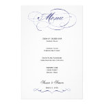 Elegant Script  Wedding Menu - Navy Blue Custom Stationery