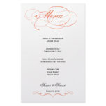 Elegant Script  Wedding Menu - Orange stationery
