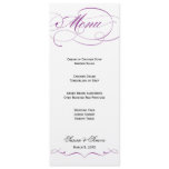 Elegant Script  Wedding Menu - Purple invitations