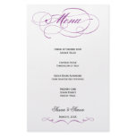 Elegant Script  Wedding Menu - Purple stationery