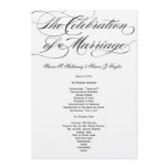 Elegant Script  Wedding Program - Black invitations