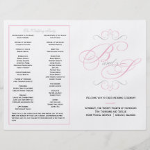 Elegant Script Wedding Program - Pink Flyer