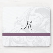 Elegant Scroll Monogram Mousepads