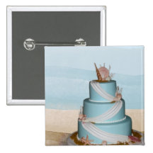 Elegant Sea Shell Wedding cake Buttons
