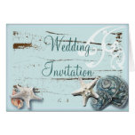 Elegant Seashells Beach Wedding Stationery Card