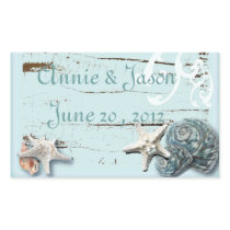 Elegant Seashells Beach Wedding Stationery Rectangular Stickers