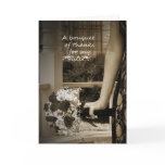 Elegant Sepia Sister Bridesmaid Thank You Card
