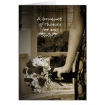 Elegant Sepia Sister Bridesmaid Thank You Card