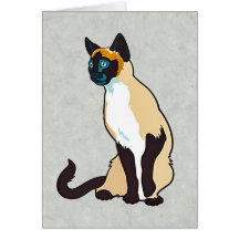 Elegant Siamese Cat Greeting Cards