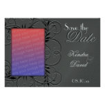 Elegant Silver and Black "Save the Date" Flourish Custom Announcements