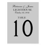 Elegant Silver Grey Wedding Table Number Card Postcard