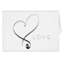 Elegant silver heart DIY Template Cards
