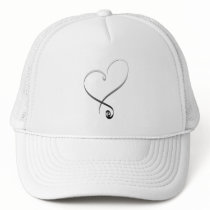 Elegant silver heart DIY Template Trucker Hats