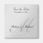Elegant Silver Save the Date  Wedding Magnet