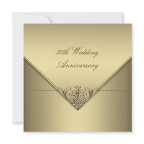 Elegant Simple Pure Gold 50th Wedding Anniversary Personalized Invite