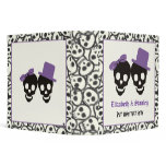 Elegant skulls Halloween purple wedding binder