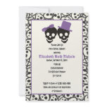 Elegant skulls Halloween wedding bridal shower Personalized Announcements