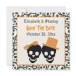 Elegant skulls Halloween wedding Save the Date Announcement