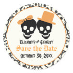 Elegant skulls Halloween wedding Save the Date