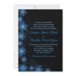 Elegant Snowflake Blue Black Wedding Invitation
