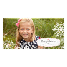 Elegant Snowflake Christmas Photo Card