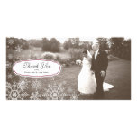 Elegant Snowflake Wedding Thank You Photo Card