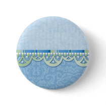 Elegant Soft Blue Damask Bottom Border Pin