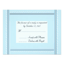 Elegant Soft Blue Wedding Reply Announcements