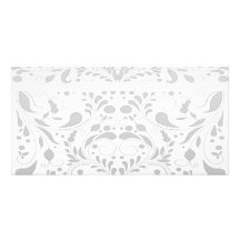 Elegant soft grey damask photo greeting card