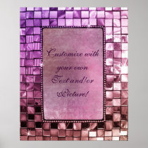 Elegant Sparkling Purple Custom Frame Poster Print