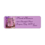 Elegant Sparkling Purple Frame Custom Label