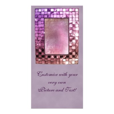 Elegant Sparkling Purple Frame Custom  Photo Card by MidnightDreamer