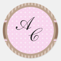 Elegant Style 2 (Add Your Initials) Round Stickers