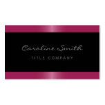 Elegant stylish satin fuchsia pink border black business cards