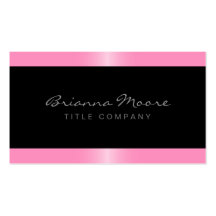 Elegant stylish satin pink border black business cards