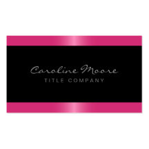 Elegant stylish satin rose pink border black business card