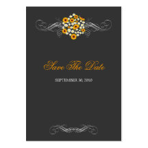 Elegant Sunflower Daisy Bouquet Save the Date Mini Business Card Template