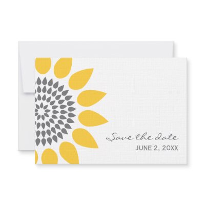 Elegant Sunflower Save the Date Custom Invites by dulceevents