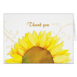Elegant Sunflower Swirls Wedding Thank You Cards