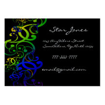 Elegant Swirl Blue Business Card -