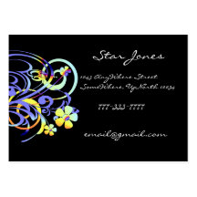 Elegant Swirl Business Card -Blues and Yellows