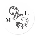 Elegant Swirl Envelope Seal Sticker
