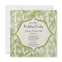 Elegant Swirl Holiday Christmas Party Invitation