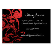 Elegant Swirl RED Business Card -