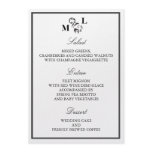 Elegant Swirl Wedding Menu Card invitations