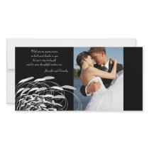 Elegant swirls wedding thank you photocard photo card template