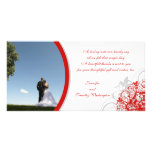 Elegant swirls wedding thank you photocard custom photo card