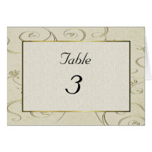 Elegant Table Number Card