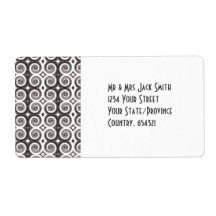 Elegant Taupe Swirls Shipping Labels